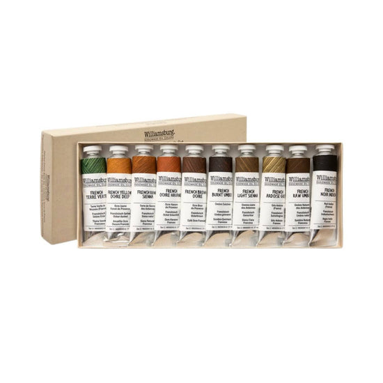 Load image into Gallery viewer, Golden Artist Colors Oil Colour Set Williamsburg - Handmade Oil Colours - 10 Tube Set - French Earth Colours - Item #6008410
