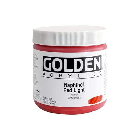 GOLDEN HB 473ML SER5 NAPTHOL RED LIGHT Golden Heavy Body Acrylic 473ml Series 5