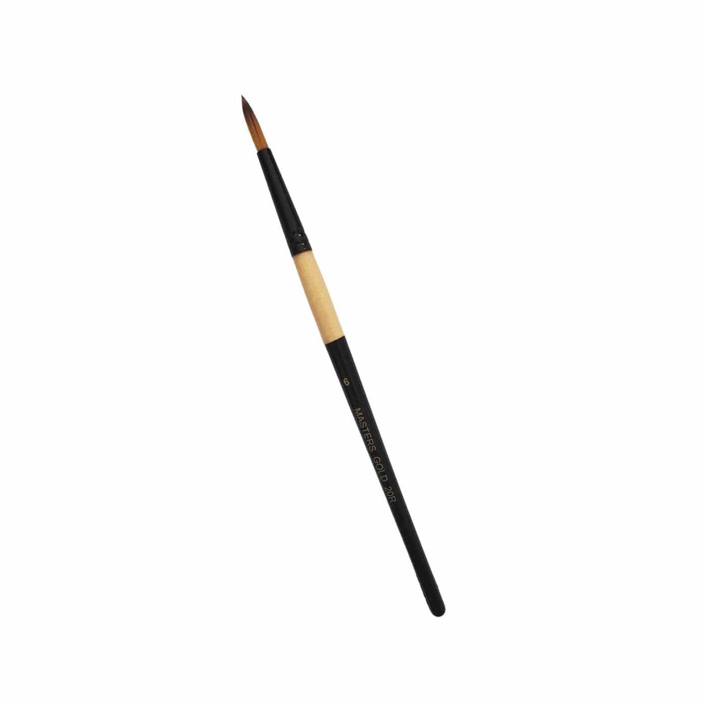 Gwartzman's Art Supplies Synthetic Brush #6 Gwartzman's Masters  series - Gold Taklon Brushes - Series 20R - Round