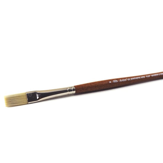 Gwartzman's Art Supplies Winsor & Newton - Artists' Oil Synthetic Hog Bristle - Long Handle -  Flat Brush #6 - item# 5010406