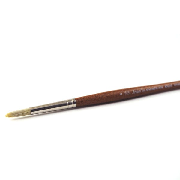 Gwartzman's Art Supplies Winsor & Newton - Artists' Oil Synthetic Hog Bristle - Long Handle - Round Brush #4 - item# 5010504