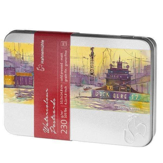 HAHNEMUHLE WC POSTCARD Hahnemuhle Watercolour Postcards 4x6" in Metal Tin