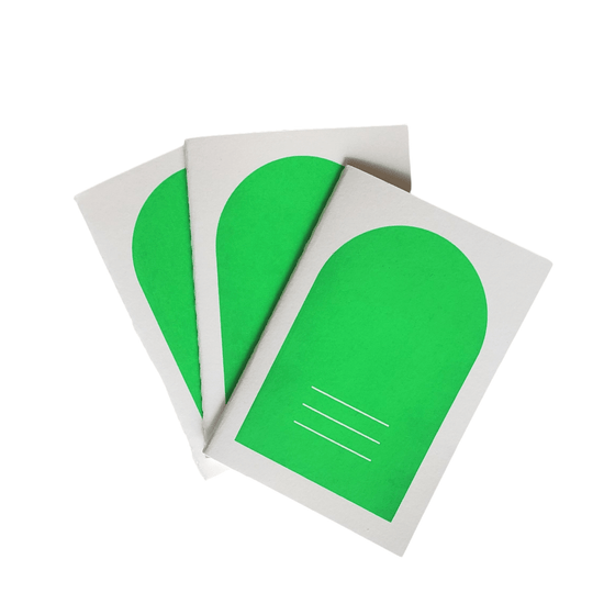 HANADURI HANJI BOOK Hanaduri - Hanji Paper Book - Passport Size - Neon Green - 3 Pack - Item #HBPN01