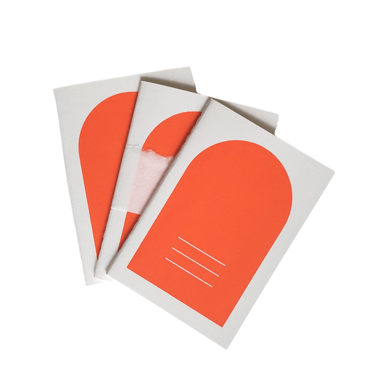 HANADURI HANJI BOOK Hanaduri - Hanji Paper Book - Passport Size - Neon Orange - 3 Pack - Item #HBPN02