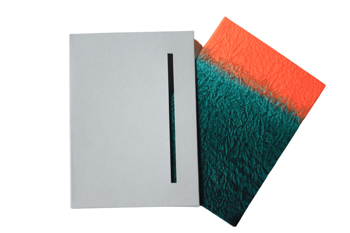 HANADURI Notebook - Blank GREEN/ORANGE Hanaduri - GugimFolio - Hardcover Notebooks - A5 Size