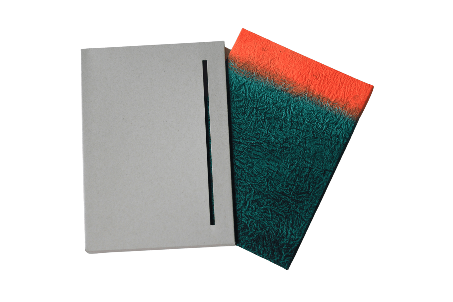 HANADURI Notebook - Blank GREEN/ORANGE Hanaduri - GugimFolio - Hardcover Notebooks - A6 Size