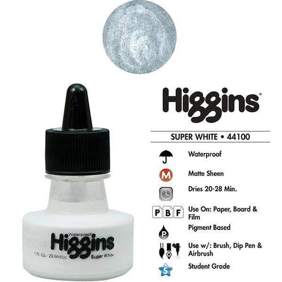 Load image into Gallery viewer, HIGGINS INK Higgins Super White Ink 1oz.
