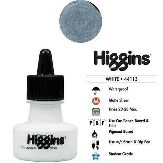 Load image into Gallery viewer, HIGGINS INK Higgins White Ink 1oz.

