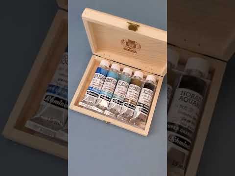 Schmincke - Horadam Aquarell - Super Granulation Watercolours - Wood Box Sets of 5x15mL Tubes