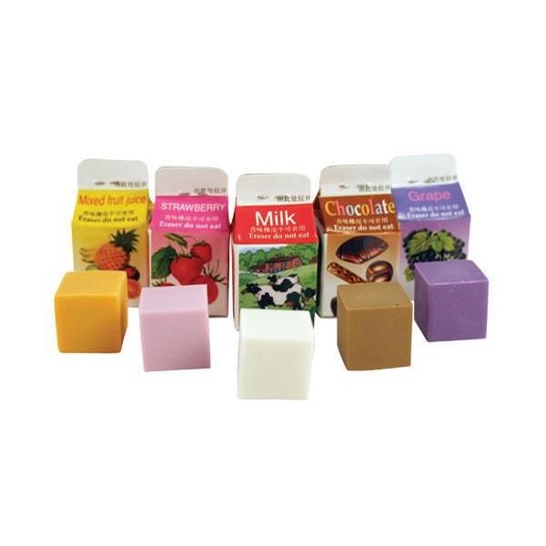 KIKKERLAND SCENTED ERASERS Kikkerland Scented Erasers Set of 5 Milk Cartons