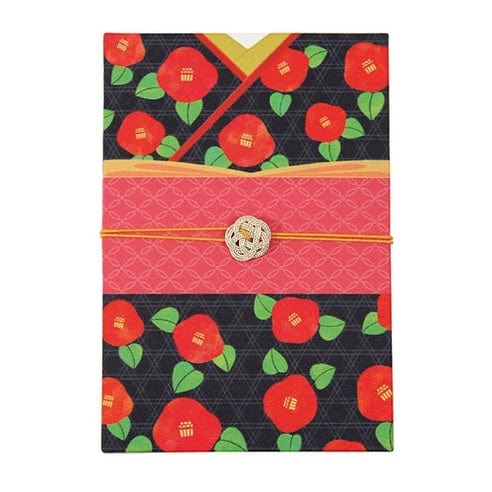 Kyowa Trading Co. Notebook - Blank Kyowa - Kimono Notebook - 10x15cm - Tsubaki Flower - Item #M2-62