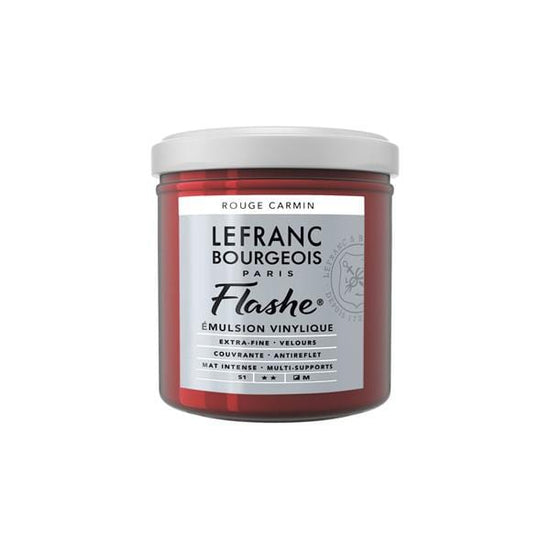 LEFRANC & BOURGEOISE FLASHE ACRYLIC CARMINE RED Flashe Vinyl Emulsion Paint 125mL - Series 1