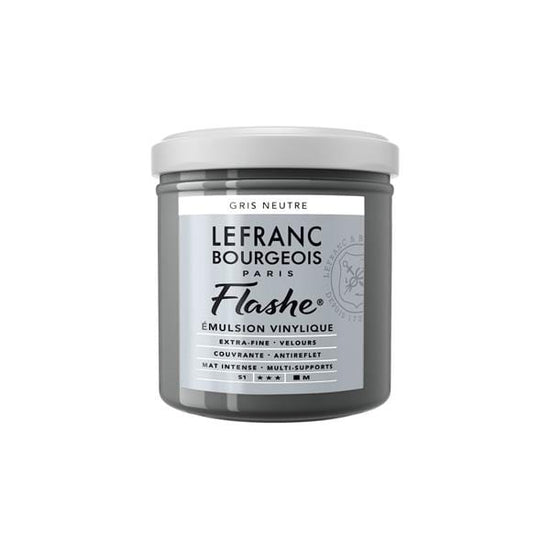 LEFRANC & BOURGEOISE FLASHE ACRYLIC NEUTRAL GREY Flashe Vinyl Emulsion Paint 125mL - Series 1