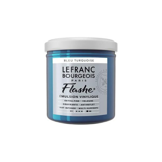 LEFRANC & BOURGEOISE FLASHE ACRYLIC TURQUOISE BLUE Flashe Vinyl Emulsion Paint 125mL - Series 1
