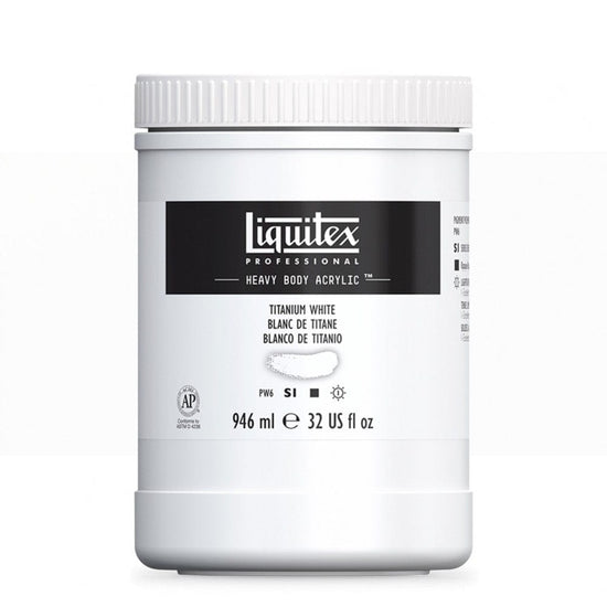 LIQUITEX ACRYLIC PAINT Liquitex - Heavy Body Acrylic Paint - 946mL Jar - Titanium White - Item #4413432