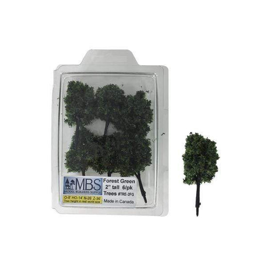 MODEL BUILDERS SUPPLY TREE MBS Model Trees - 2" Forest Green