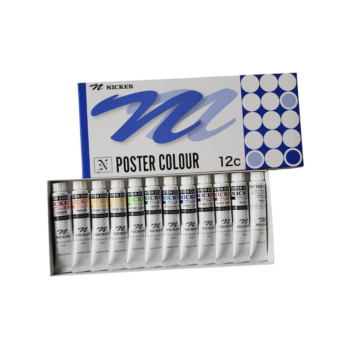Nicker - Poster Colours - Set of 12 Colours - 20mL Tubes - Item #PT20M –  Gwartzman's Art Supplies