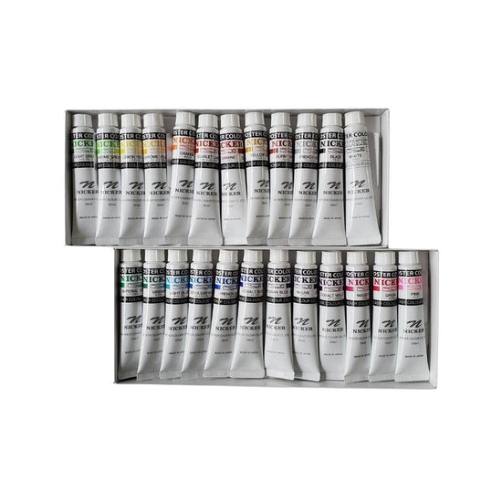 Nicker Colour Poster Paint Nicker - Poster Colours - Set of 24 Colours - 20mL Tubes - Item #PT20ML24