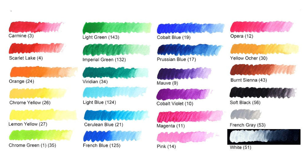 Nicker Poster Colours Set of 24 Colours 20mL Tubes Item PT20M Gwartzman's Art Supplies