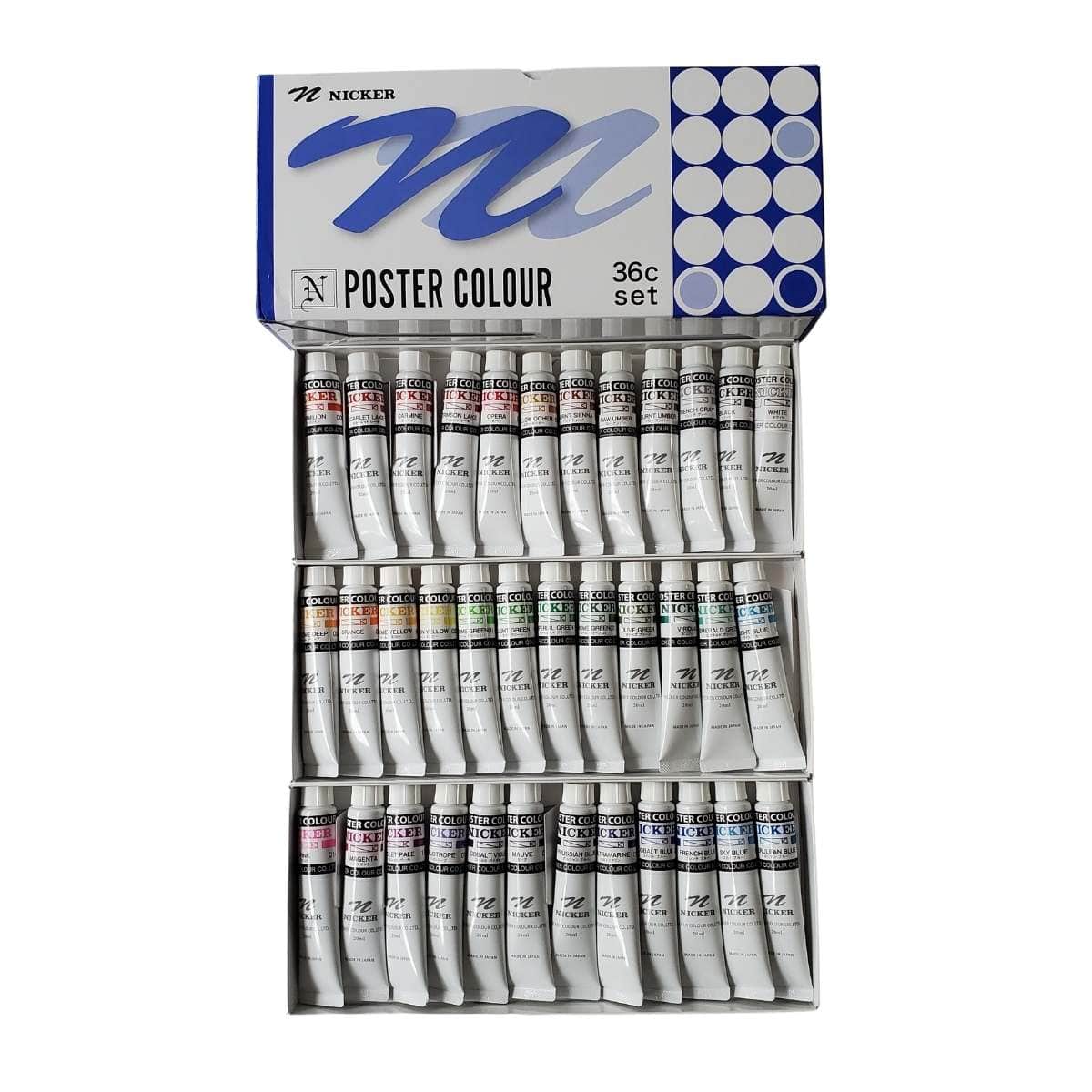 Nicker Poster Color 18 colors 40ml PC40ML18N Watercolor paint From Japan  +Track