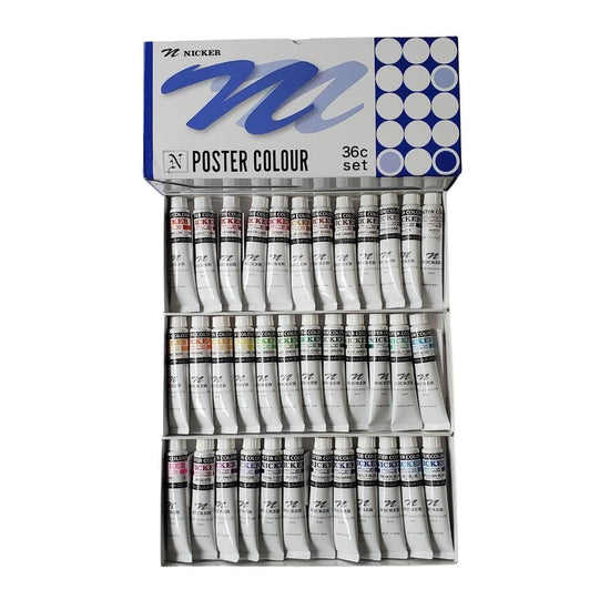 Nicker Watercolors Poster Color 36c Set 20ml No.6 F/S w/Tracking# New from  Japan
