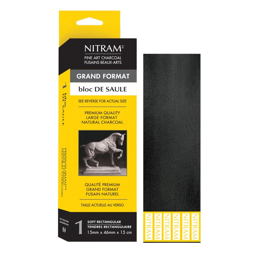 NITRAM Charcoal Stick Nitram - Fine Art Charcoal - Bloc De Saule - Item #700305