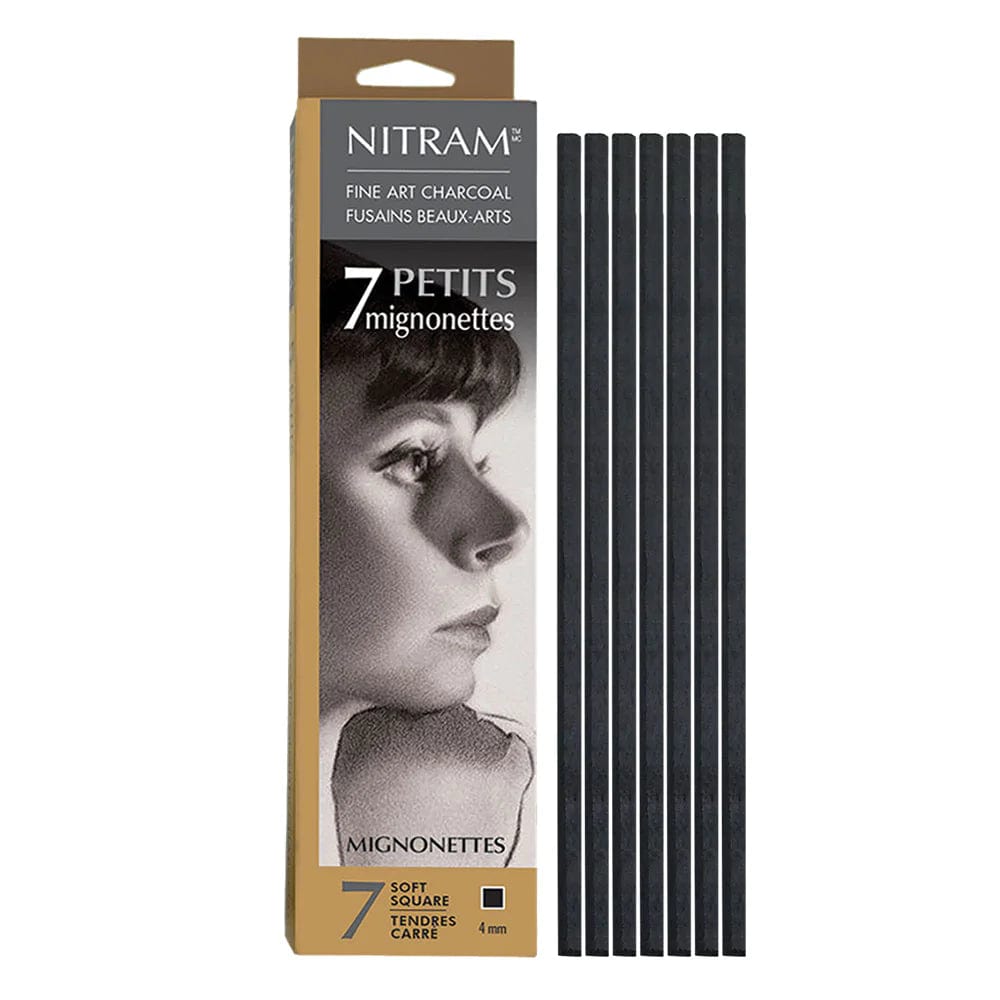 NITRAM Charcoal Stick Nitram - Fine Art Charcoal - Mignonettes - 7 Pieces - Item #700330
