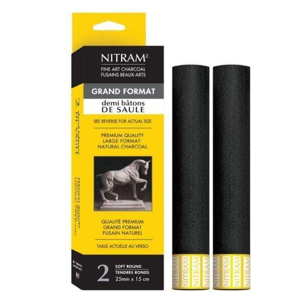 NITRAM DEMI BATON DE SAULE Nitram Demi Baton de Saule Charcoal Extra Soft 25mm