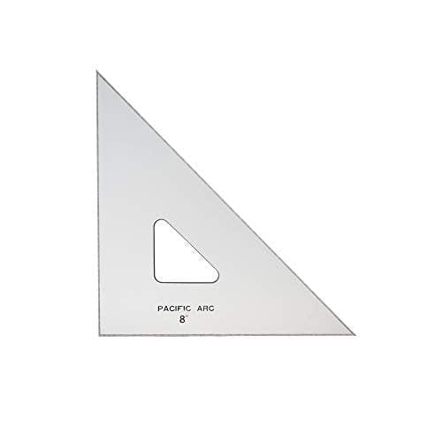 PACIFIC ARC Set Square Pacific Arc - Plain Edge Acrylic Triangle - 45/90 Degree - 8" Edge - Item #2045C-8