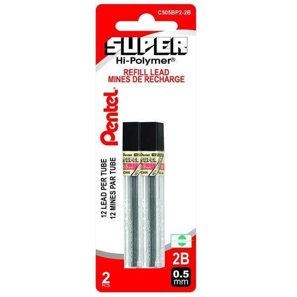 Load image into Gallery viewer, PENTEL 0.5MM LEADS 2B Pentel 0.5mm Leads 2x12 Pack
