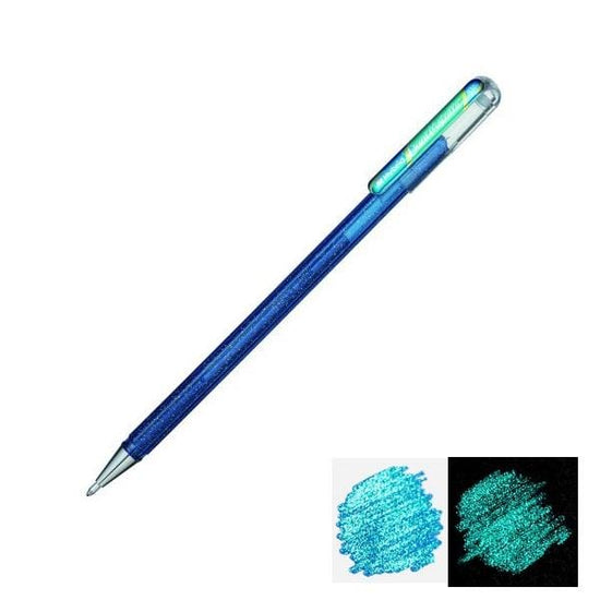 PENTEL HYBRID DUAL METAL BLUE & MET. GREEN Pentel Hybrid Dual Metallic Ball Point Pen 1.0mm