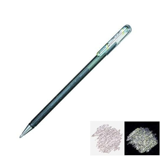 PENTEL HYBRID DUAL METAL SILVER Pentel Hybrid Dual Metallic Ball Point Pen 1.0mm