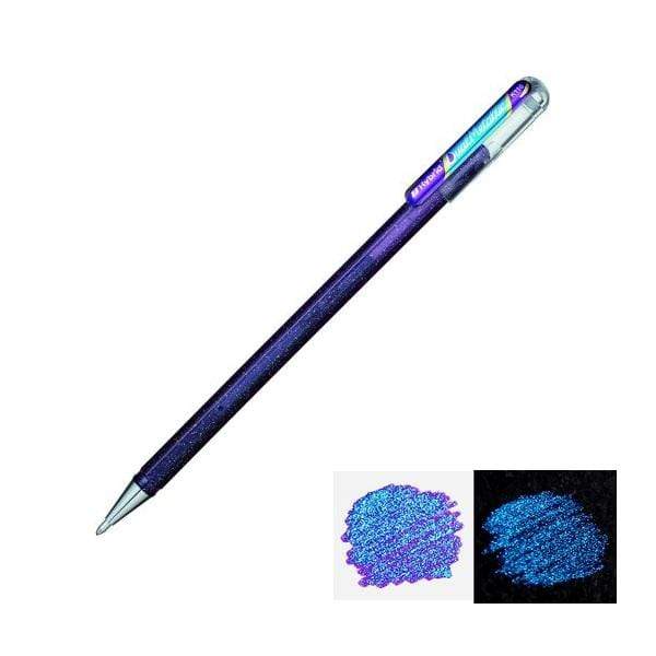 Load image into Gallery viewer, PENTEL HYBRID DUAL METAL VIOLET &amp;amp; MET. BLUE Pentel Hybrid Dual Metallic Ball Point Pen 1.0mm
