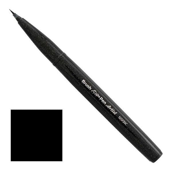 Load image into Gallery viewer, PENTEL SIGN PEN BLACK ARTIST Brush Sign Pen
