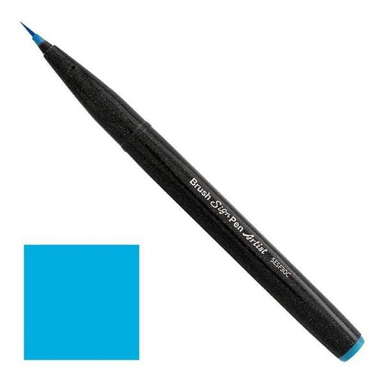 Load image into Gallery viewer, PENTEL SIGN PEN SKY BLUE ARTIST Brush Sign Pen
