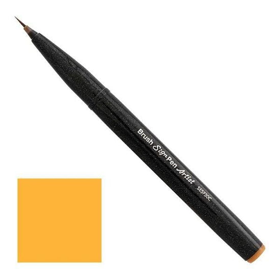 Load image into Gallery viewer, PENTEL SIGN PEN YELLOW OCHRE ARTIST Brush Sign Pen
