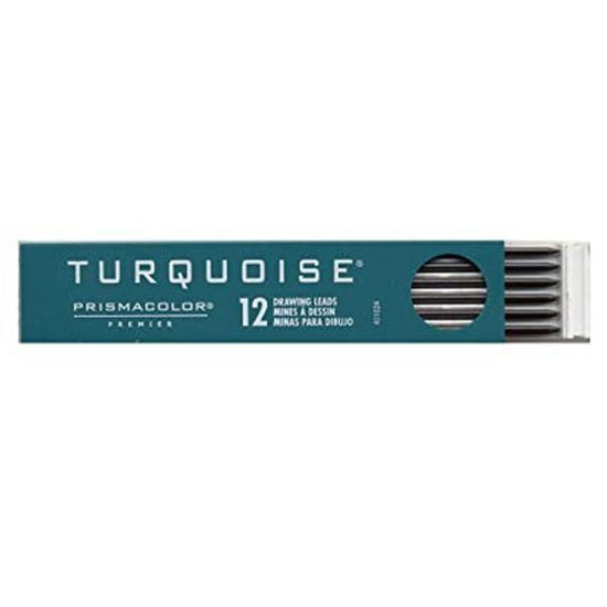 PRISMACOLOUR TURQUOISE DRAWING LEADS Prismacolor Turquoise 2mm Drawing Leads - 12 Pack of 4H