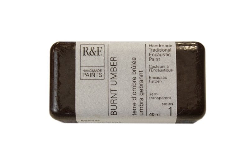 R&F Encaustics Burnt Umber R&F - Encaustic Paints - 40mL Cakes - Series 1