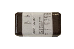 
                
                    Load image into Gallery viewer, R&amp;amp;F Encaustics Burnt Umber R&amp;amp;F - Encaustic Paints - 40mL Cakes - Series 1
                
            