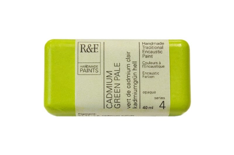 R&F Encaustics Cadmium Green Pale R&F - Encaustic Paints - 40mL Cakes - Series 4