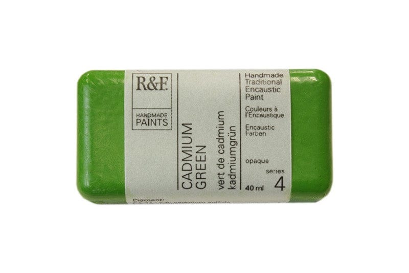 R&F Encaustics Cadmium Green R&F - Encaustic Paints - 40mL Cakes - Series 4