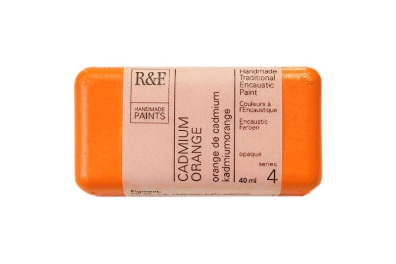 R&F Encaustics Cadmium Orange R&F - Encaustic Paints - 40mL Cakes - Series 4