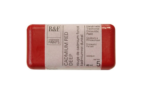 R&F Encaustics Cadmium Red Deep R&F - Encaustic Paints - 40mL Cakes - Series 5