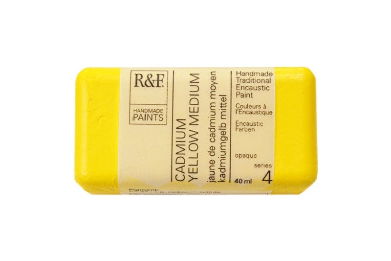 R&F Encaustics Cadmium Yellow Medium R&F - Encaustic Paints - 40mL Cakes - Series 4