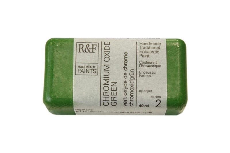 R&F Encaustics Chrome Oxide Green R&F - Encaustic Paints - 40mL Cakes - Series 2
