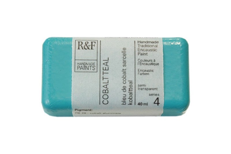 R&F Encaustics Cobalt Teal R&F - Encaustic Paints - 40mL Cakes - Series 4