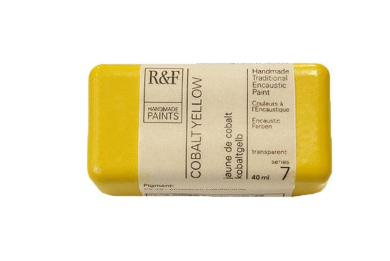 R&F Encaustics Cobalt Yellow R&F - Encaustic Paints - 40mL Cakes - Series 7