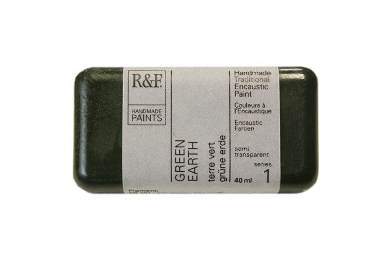 
                
                    Load image into Gallery viewer, R&amp;amp;F Encaustics Green Earth R&amp;amp;F - Encaustic Paints - 40mL Cakes - Series 1
                
            