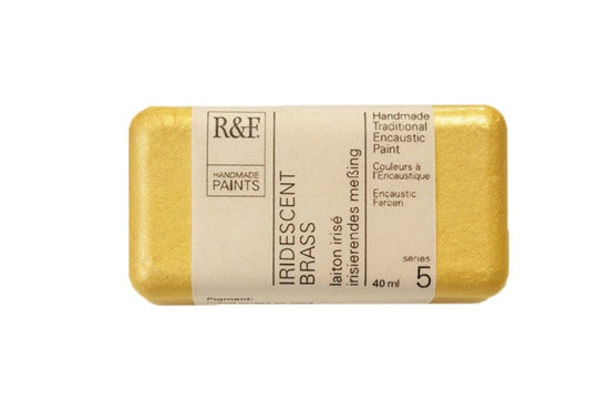 Load image into Gallery viewer, R&amp;amp;F Encaustics Iridescent Brass R&amp;amp;F - Encaustic Paints - 40mL Cakes - Series 5

