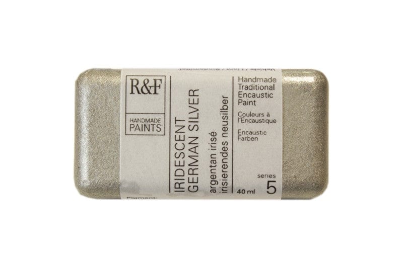 R&F Encaustics Iridescent German Silver R&F - Encaustic Paints - 40mL Cakes - Series 5